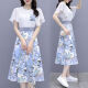 
YOEKBIRD French sweet chiffon dress for women in summer 2025 new temperament waist-hugging floral skirt two-piece set 9767# yellow original spot set S