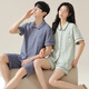 Modal couple pajamas men and women's summer short-sleeved shorts 2025 new style for outdoor wear couples students' home clothes suit 12806+12706 Women XL+Men's L