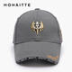MONAITTE hat men's autumn new trendy outdoor peaked cap big head fashion sports hard top four-season sun protection hat baseball gray (four seasons) regular size (54-60CM)