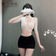 Light luxury high-end sexy dress SM role play uniform temptation OL sexy open crotch stockings thong suit for women panty suit for women