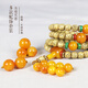 DR-FLVVS Fat Donglai same style beeswax single beads chicken oil yellow old round beads loose beads with beads bracelet Buddha beads Vajra Xingyue Bodhisattva chicken oil yellow old honey round beads 18mm single