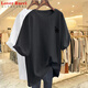 
LOVER RUCCI pink T-shirt for women summer short-sleeved 2025 European large version pure cotton medium-length loose butt top ins LA dark green L Recommended 135-160Jin [Jin equals 0.5 kg]