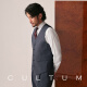 
CULTUM [machine washable and free of ironing] Business formal vest men's commuting slim suit horse clip vest pure black L (52A)
