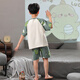 
Boys pajamas summer pure cotton loose short sleeve thin suit children boy medium-sized children dinosaurs wear home clothes XP897 green dinosaur 140 little boy 16 size height 135-140cm70Jin [Jin equals 0.5 kg]