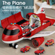 Großer Flugzeugspielzeug für große Kinder 3-4-jährige Babyauto Multifunktional-Funktionsresistant für Jungen, Super Large Anti-Stop Series 17-Piece-Set [Batteriestandard-Version] 6 Cars +11