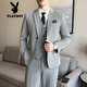 Playboy (PLAYBOY) suit men's new slim jacket groom wedding dress business professional formal British small suit black XL