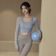 ACKDCS high-looking yoga clothing tops for women in autumn new sports tennis shock-proof long-sleeved Pilates fitness clothing with chest pads