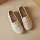 Kanglibi genuine leather soft sole mother shoes single shoes middle-aged and old comfortable and not tired leather shoes middle-aged and old young and non-slip women's shoes spring and autumn style 677 hole style beige soft sole soft surface very comfortable 39