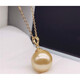 DENIOT Pearl Necklace Single 925 Silver Purple Freshwater Pearl Powder Pendant Perfect Round Bright Light Mom Girlfriend Gold Beads Gold Holder 16-17mm