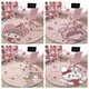 Filles rose rond moquette d'enfants chaise d'apprentissage bas pied pivotant chaise d'ordinateur chaise informatique coussin de chambre à coucher la zone de lecture du sol lion anglais 1 pièce numéro 160 cm de diamètre (résistant sale et non glissé)