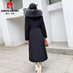 Pierre Cardin high-end duck down rabbit fur thickened removable liner long knee-length down jacket winter parka women's coat black snowflake fox fur collar 3XL 150-170Jin Jin equals 0.5 kg