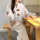 Chuangjingyi chooses pajamas confinement clothes for women in winter thickened coral velvet bear confinement clothes for autumn and winter styles for pregnant women in winter MY-adding velvet thickened 9923 L [recommended 90-120 Jin [Jin equals 0.5 kg]]