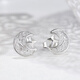 Saturday Fortune PT950 platinum earrings for women, dreamy and romantic star-moon encounter earrings for girlfriend 1.81g