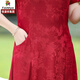 Caiyang Hengyuan Xiangxi Mutter-in-Schwieger-Hochzeitsbankettkleid mit großer Größe Cheongsam Kleid Noble Neue Stil Frühling und Winter Mutter Hochzeitskleid 9277 Grün 2xl