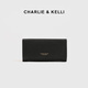 CHARLIE & KELLI长款钱包女士多卡位手拿包卡包零钱包送女友生日礼物包包女 黑色【七夕实用礼物】