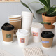 Lishi disposable milk tea cup coffee cup disposable thickened kraft paper cup milk tea soy milk hollow double layer hot and cold 400ml cowhide double layer cup + black lid + sticker 100 pieces