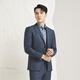 YOUNGOR suit men's double buckle side slit slim fit new business suit top wool stretch fabric shopping mall same style gray blue XL 180/100A