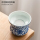Tangfeng all-ceramic one-piece tea drain blue and white filter household ceramic kung fu hand tea partition simple tea filter blue and white lotus tea drain
