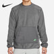 耐克（NIKE）卫衣外套男士秋冬款摇粒绒运动服保暖休闲圆领套头衫上衣 DD4855-068灰色 M