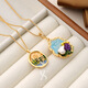 Liangxue 2025 new Chinese style high-end Monet garden oil painting style pendant necklace light luxury simple women's pearl clavicle chain N6018