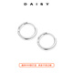 DAISY DREAM 999 pure silver earrings for women, pierced earrings for sleeping, no need to remove earrings, pure silver ear bone nails, high-end hoop earrings, 14mm solid earrings, all-over 999 silver