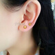 Fat Donglai's same style ear bone nail 18k gold color gold rose gold gold flower double ball ball screw ear bone ear single 4mm double ball screw ear nail/rose gold
