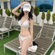 Zhenxi Sexy Bikini Hot Spring Drei-Punkte-Swimsuit Pure Heißes Mädchen sammelt Split Beach Badeanzug Weiß L [Empfohlen 100-120 Jin [Jin ist gleich 0,5 kg]]