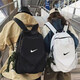 Large capacity backpack for men, junior high school students, school bags, college simple and versatile backpacks for women, going out to bag computer bags, trendy 2107#NK black schoolbag without pendants