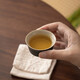 
BEYZK small tea plate two people Kung Fu small tea set home simple modern SN3886 Black pottery well railing one pot and two cups imitation black gold small long plate