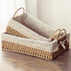 Jin Riman desktop storage basket living room entrance key miscellaneous box coffee table snack storage imitation rattan woven skin care cosmetics basket large rectangular basket 31*21*10.5cm