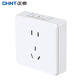 Chint (CHNT) NEW1-C00100A exposed switch socket wall panel exposed box installation positive five-hole two-three plug 86 type elegant white NEW1C/one open single control