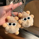 LAISHUHUI NETTE Riff Kaninchen Haare kleine Kohlenballbeutel Anhänger Schultasche für Mädchen Puppe Hängende Ornamente Cartoon Puppenwagen Schlüsselbund Kohleball Schlüsselbund