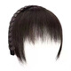 Dragon Girl Douyin's same braided headband with bangs integrated real hair front forehead curtain and sideburns to cover white hair and broken bangs wig piece real hair style - dark brown A29-201