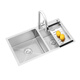 
Happy Good Lady's Vegetable Basin Double Tank Kitchen Washing Basin Handmade 304 stainless steel sink Large double tank dishwashing tank Household vegetable washing water Super large three tank 12048cm luxury package with