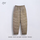 Ducky middle-aged and elderly mother's pants autumn and winter new light and warm down pants, modern, loose, slimming and thickened casual pants, Khaki M (95-115Jin Jin is equal to 0.5 kg)