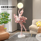 Palm tree Italian abstract sculpture floor lamp ballet girl art large ornament hotel lobby beauty salon entrance decoration ballet girl floor lamp - light blue/height 1.38 meters