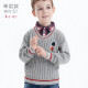 Piglet Ring Dangdang (XZXDD) Boys Sweater Children's Velvet Knit Sweater Fake Two-Piece Thickened Spring and Autumn Boys Cotton Boys Big Children's Warm Bottoming Shirt [Single Layer Tin Soldier Style Hemp Gray] 80811140cm
