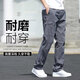 工装裤男款夏季宽松直筒休闲裤户外运动职业工作服耐磨防风长裤子 灰色 XL 【115-130斤】