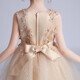 Dev Ake Kinderkleid Girl Prinzessin Rock Moderatorin High-End Piano Performance Evening Kleid Little Girl Hochzeit Sommer Big Boy BX683 Langarmer Champagnerfarbe 120 (Empfohlen 34-40 Jin [Jin gleich 0,5 kg])