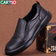 Cartelo Men's Zapatos para hombres Capas de cuero genuina Caquero grueso Suele suave cubierta de suela suave Feeds anchos Pies de ropa para hombres Resistentes zapatos de cuero versátiles versátiles negros 9916 38