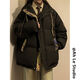 Aemape Retro Winter-Baumwolljacke für Männer und Frauen tragen Jacquard Spleißen mit Kapuze-Jacke Trendy Brand verdickte warme Jacke für Winter M6636 Lila (Drei-Bar-Baumwolljacke) M [Empfohlen: 90-110jin [Jin entspricht etwa 0,5 kg]]