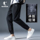 Jordan sports pants men's hoodie pants trousers autumn and winter plus velvet warm casual trousers closed running knitted pants men 1390R black/quick drying-zipper pocket S 165/70A