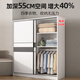 Bai Qian Free Installation Wardrobe Bedroom Storage Cabinet Sliding Door Wardrobe Simple Sliding Door Large Wardrobe Three Doors 1.8 Meter Main Cabinet + Top Cabinet + Side Cabinet