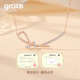 Grace Girl18K Gold Smile Necklace Women's Bow Collarbone Chain Women's Rose Gold Color Gold Necklace Women's Gift for Girlfriend 18K Gold Smile Necklace + Light Luxury Gift Box