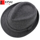 LUCALY Republic of China-Stil Herren-Top-Hut von Männern Frühling und Herbsthut Herrenhut Winter Wolle warmhermer Herbst und Winter mittleren Alters und älterer Jazzhut Winter alter Männerhut Schwarz S (55-56 cm) mit Schrumpfseil im Inneren