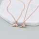 Yan's 18K rose gold fishtail pendant set chain k gold women's plain gold neck chain clavicle chain adjustable necklace 18K rose gold A01 1.71g42+3cm