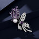 France Kou brooch women's freshwater pearl violet flower brooch brooch high-end light luxury birthday gift for girlfriend Violet SF air freight, engraved greeting card