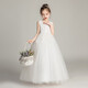 Dev Ake Kinderkleid Girl Prinzessin Rock Moderatorin High-End Piano Performance Evening Kleid Little Girl Hochzeit Sommer Big Boy BX683 Langhändler weiße 160 (Empfohlen 71-85 Jin [Jin gleich 0,5 kg])
