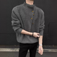 Yiran presents irregular button design turtleneck sweater for men, Korean trendy brand, handsome and lazy oversize sweater top, gray XL, recommended 140-160Jin Jin is equal to 0.5 kg