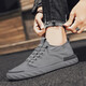 
Fashion men's shoes Korean casual shoes old Beijing canvas shoes fisherman shoes lazy people stomp flat shoes W838 gray 41